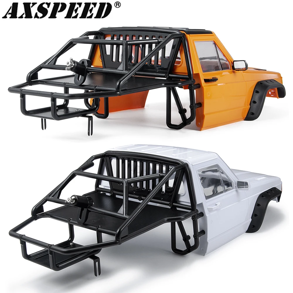 

AXSPEED Радиоуправляемый автомобиль Cherokee кузов кабины и задняя-половина клетки для 1/10 RC Crawler Axial SCX10 90046 Traxxas TRX4 Redcat GEN8 Scout II