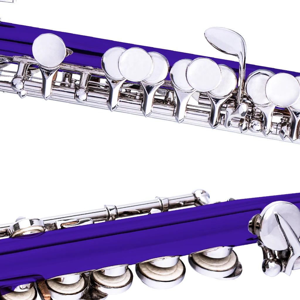 LOOK Piccolo C Key Cupronickel Half-size Flute Silver Plated Body with Cleaning Cloth Screwdriver Padded Case Blue enlarge