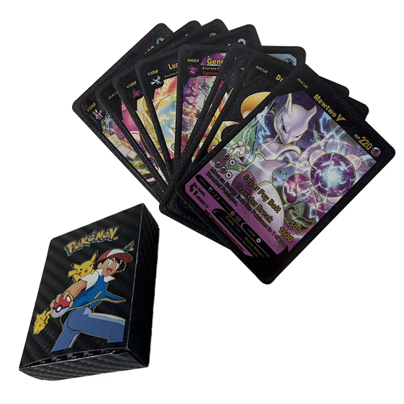 Карты Pokemon английский французский Vmax GX Energy металлическая золотистая Charizard Pikachu