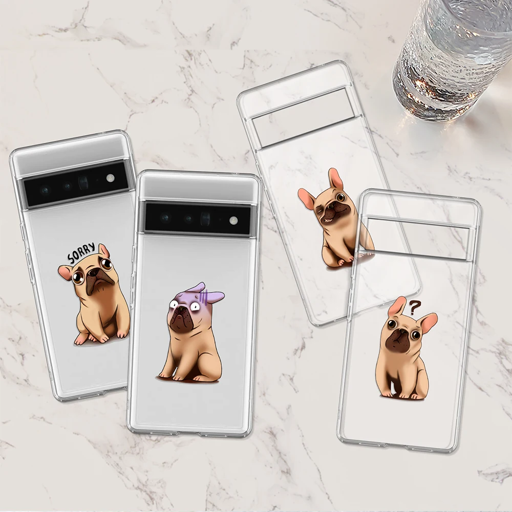 

Transparent Phone Case For Google Pixel 6 7 Pro Funny Dog Cases For Google Pixel 7a 6a 4a 3 5a 5G 4 4XL 3XL 3a XL Soft TPU Cover