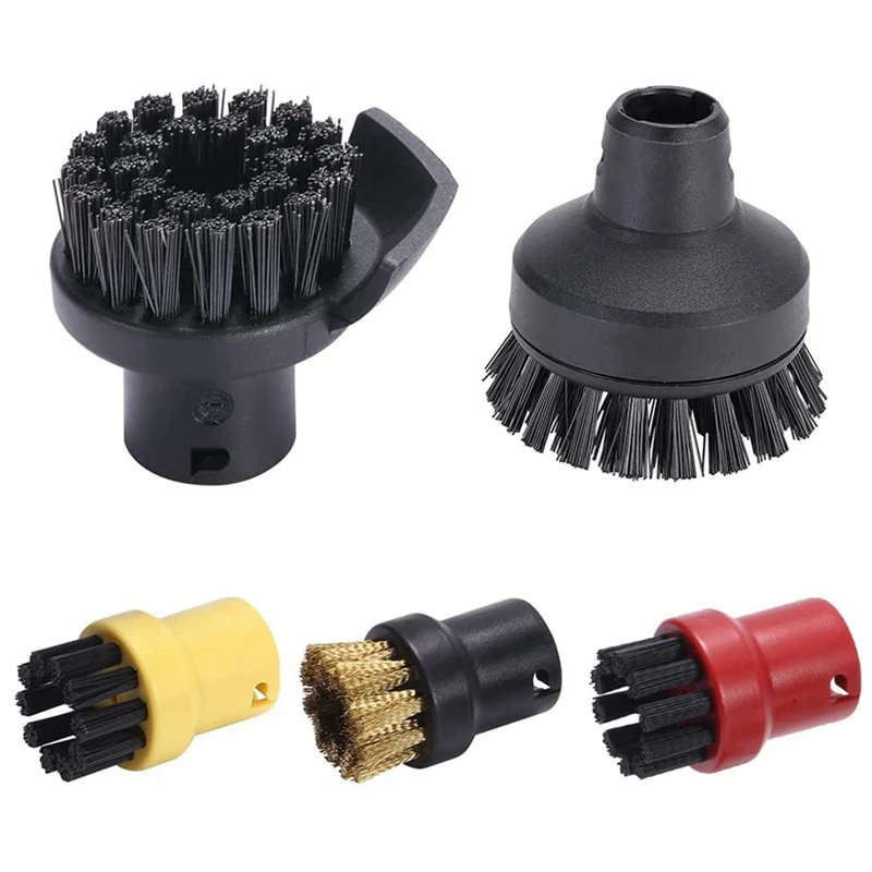 

TOP!-5 Piece Round Brush Set, Nozzle Round Brush For Karcher Steam Cleaner SC1 SC2 SC3 SC4 SC5 4 Round Brush