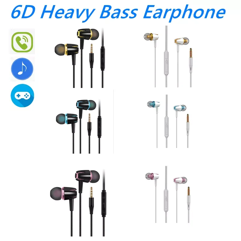 

Earphone Stereo surround Subwoofer In-Ear Headphones Earphones Adjustable Volume Upgrade Version Perfect Sound Quality 6 Styles