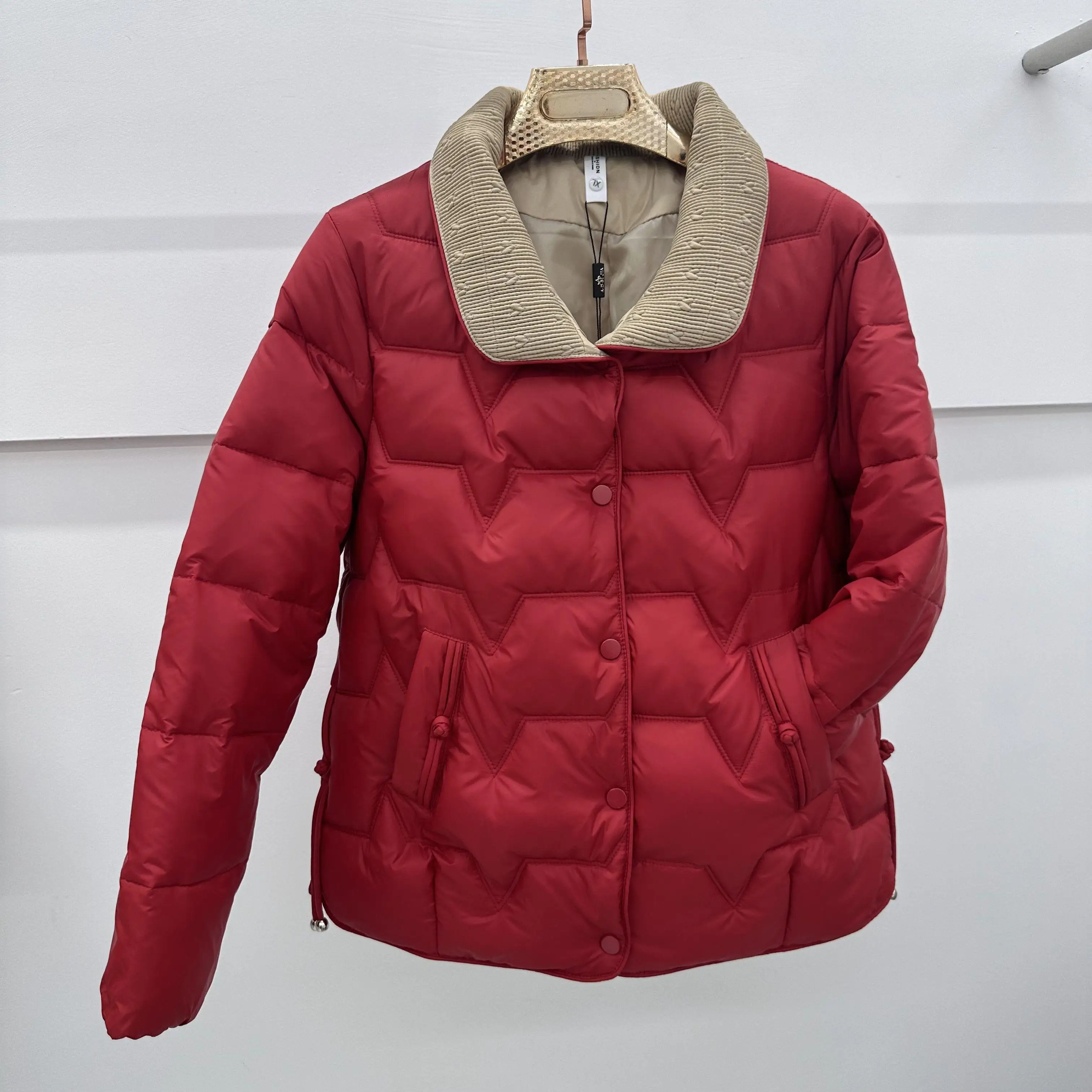 24d805 Counter Genuine Goods New Women's winter clothing Fashion Plus size Middle-aged Women Dress Warm Stand Collar down Cot...