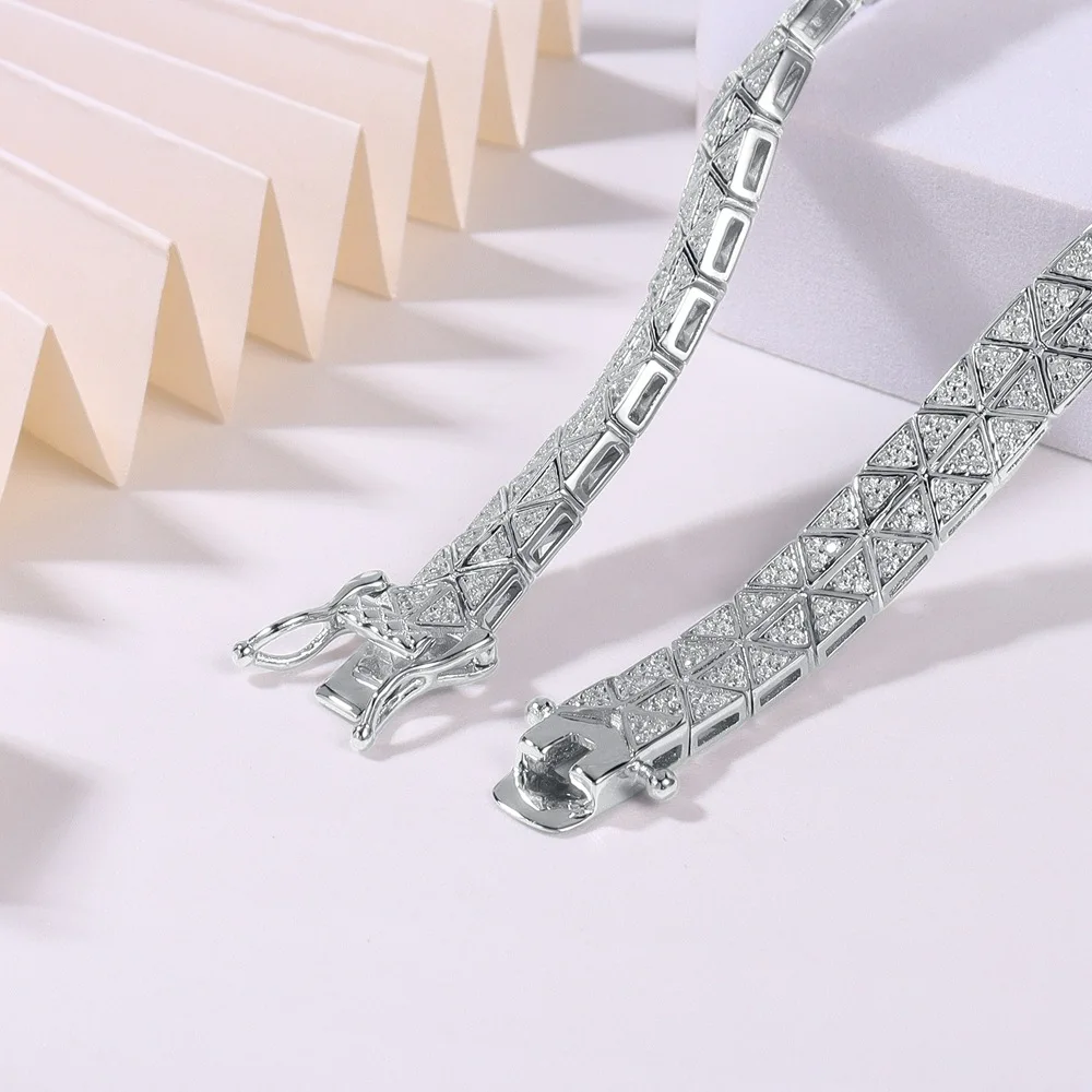 Новый кубинский теннисный браслет для мужчин D VVS1 Lab Diamond стерлингового серебра