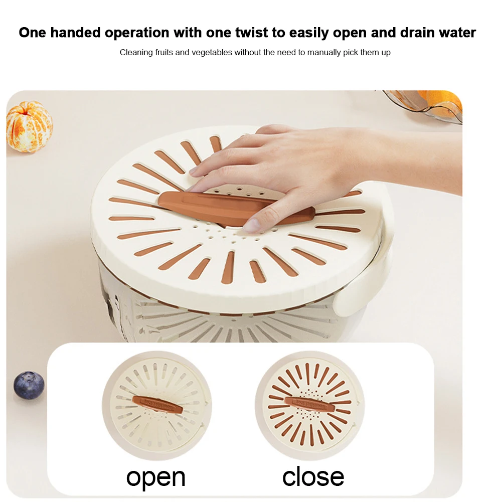 Миска для слива фруктов и овощей Складная ручка мытья Многофункциональный
