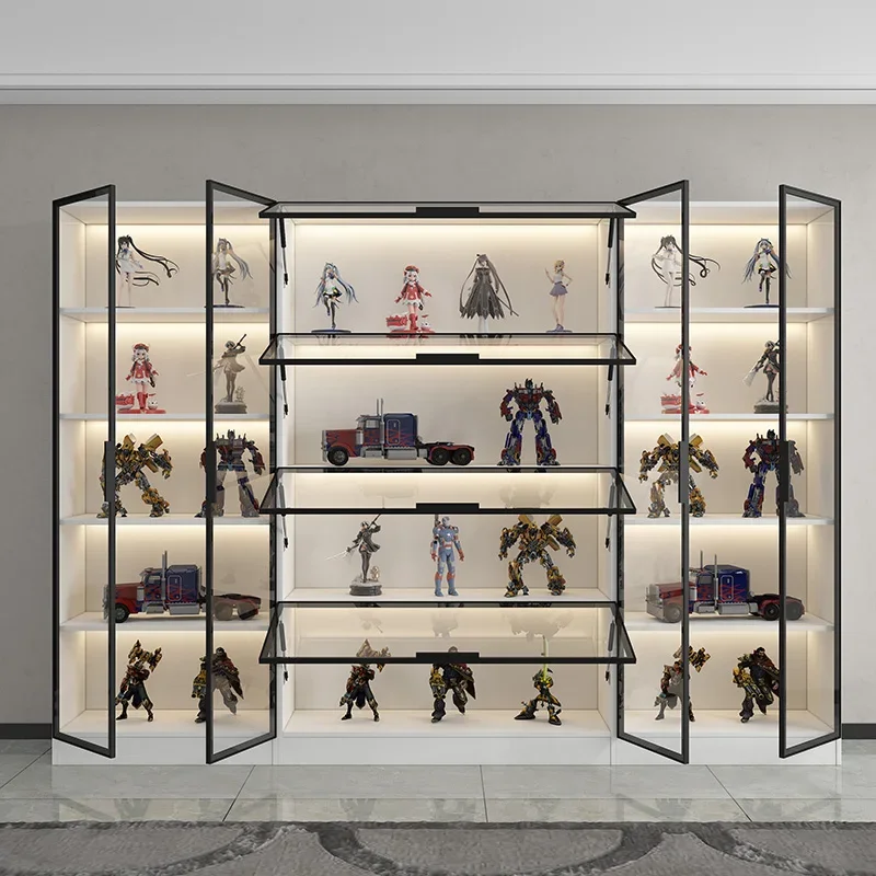 

Шкаф с деревянной ручкой для игрушек, Витринный Шкаф LEGO, стеклянная дверь со шкафом для хранения