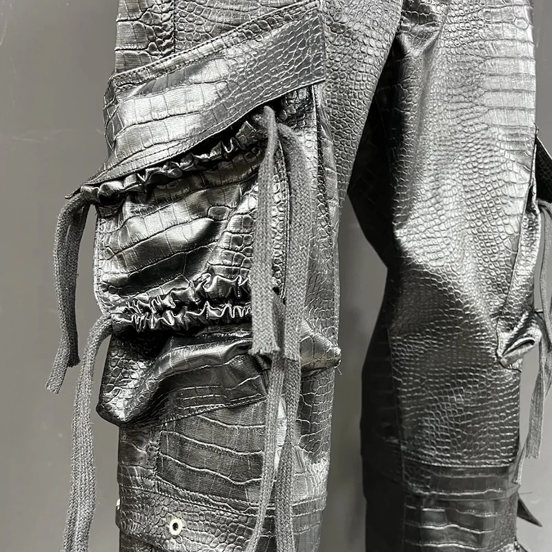 Мужские брюки в стиле панк брюки-клеш с трехмерным карманом