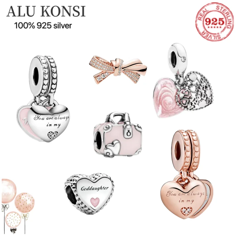 

2021 New Hot sale luxury Real 925 Sterling Silver pan beads Fit Original Charm bracelet For Women fashion sweet DIY Jewelry