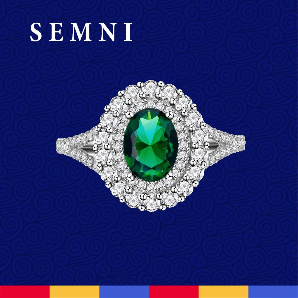 Кольцо SEMNI с муассанитом женское кольцо бриллиантом овальной огранки 1 5 карата 6