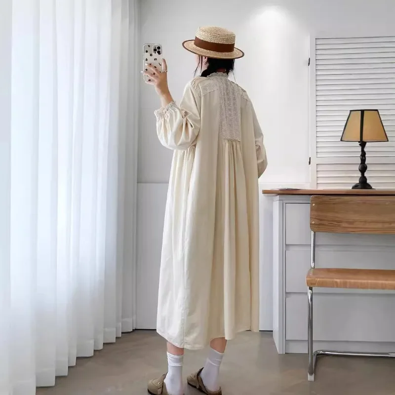 Милое винтажное хлопковое плиссированное платье в японском стиле девушки Мори с