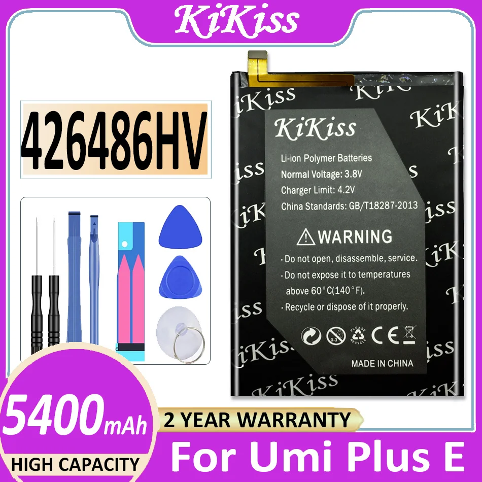 

Original KiKiss Battery Replacement 426486HV High Quality Large Capacity 5400mAh Back Up Battery For Umi Plus E Smart Phone