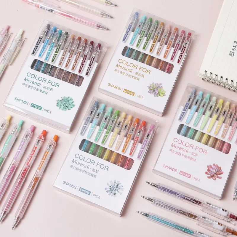 Цветные ручки с гелевыми чернилами Morandi выдвижные 0 5 мм точкой разные цвета для