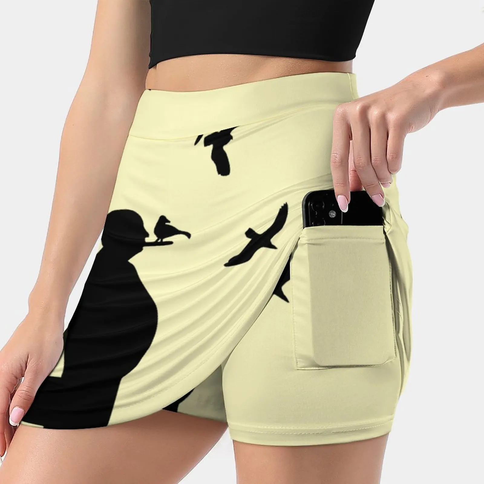 Alfred Hitchock Birds силуэт женская модная спортивная юбка с карманами теннисные юбки для