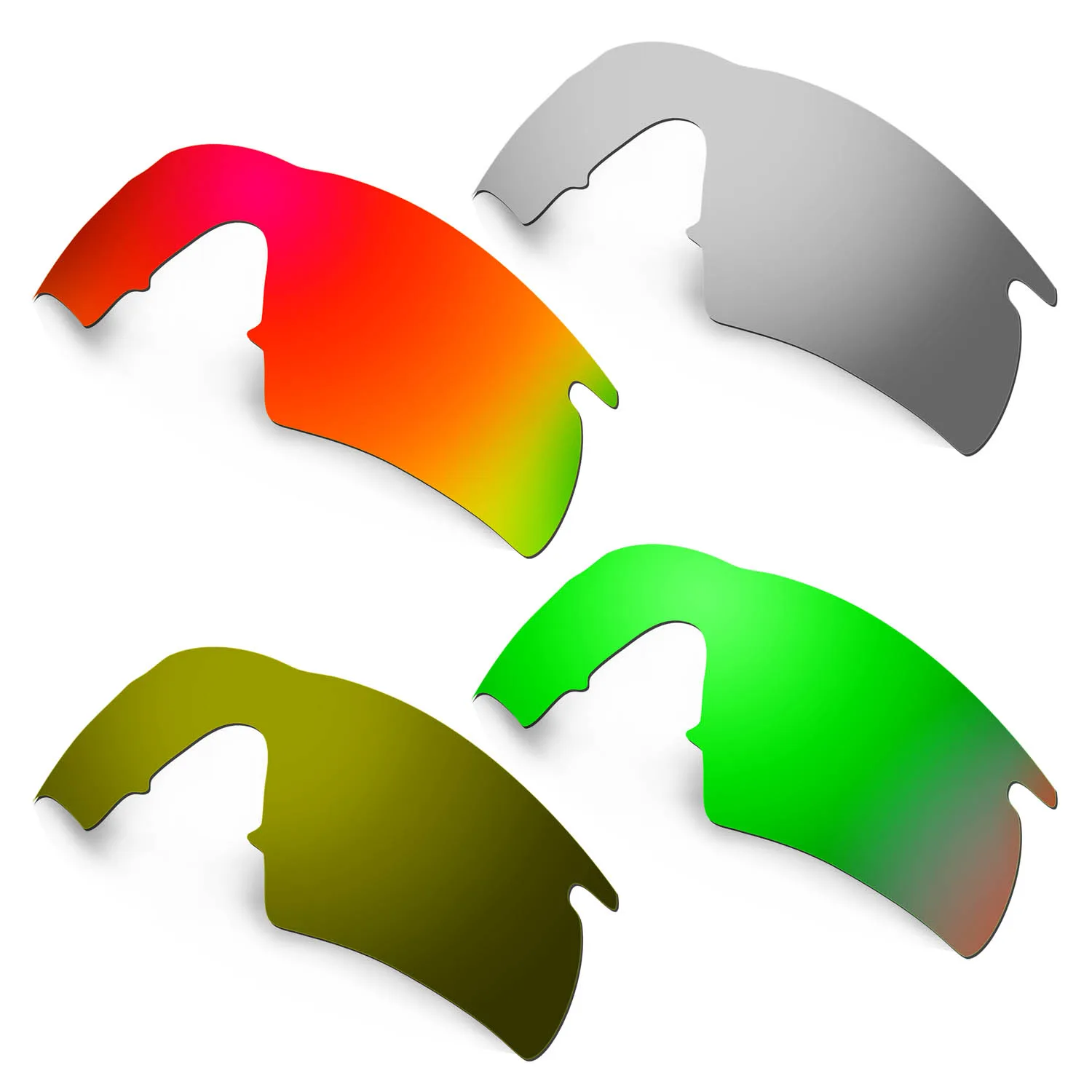 HKUCO Red/Silver/Green/Bronze 4 Pairs Polarized Replacement Lenses For M Frame Hybrid Sunglasses Increase Clarity