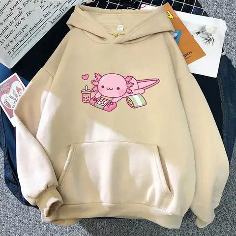 2023 Funny Cute Axolotl Relax Gamer Hoodie Winter Women Hoodies Spring/Autumn Unisex Sweatshirt Harajuku Sudaderas For Birthday