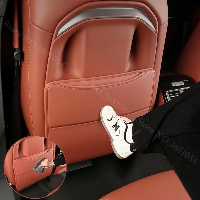Фото Защитная накладка на спинку сиденья для Audi Q5, искусственная кожа, защита заднего ряда сидений от царапин и грязи, антицарапинная накладка №5