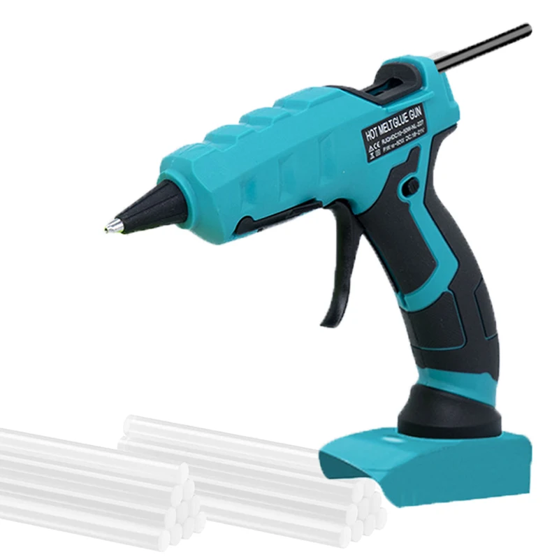 

Cordless Hot Melt Glue Gun with 30pc 7mm Sticks for Makita/DEWALT/BlackDecker/Milwaukee 18V Lithium Battery Electric Repair Tool