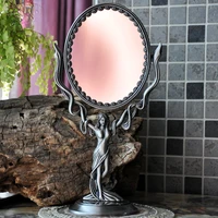 European style retro overturn table mirror two-sided creativity loveliness A small desktop princess cosmetic mirror toilet glass