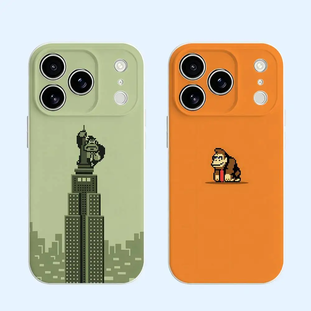 Фото Черный мягкий чехол для телефона из ТПУ D-Donkeys Monkey K-Kong для моделей iPhone, противоударный защитный чехол с защитой от царапин №1