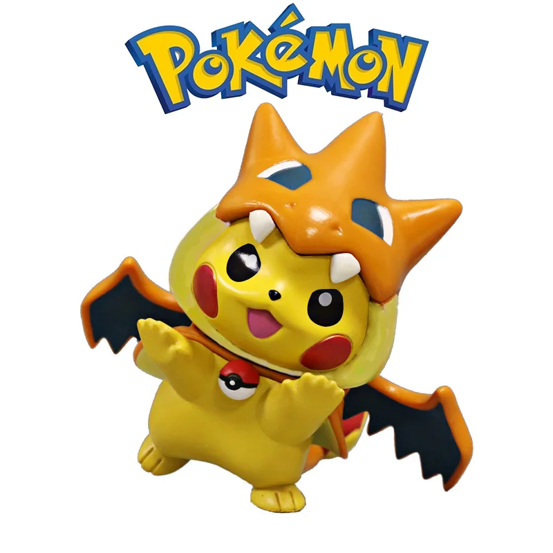 

Anime Pokemon Pikachu Cos Charizard Snap Finger Model PVC Action Figure Decoration Kids Birthday Toys Doll Decoration Best Gift