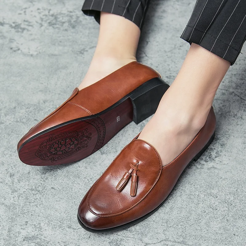 

Men-shoes Business Shoes Casual Men Fashion Formal Mens Leather Italian DRESS SHOE MAN Dress Pointed LUXURI For MOCCASIN