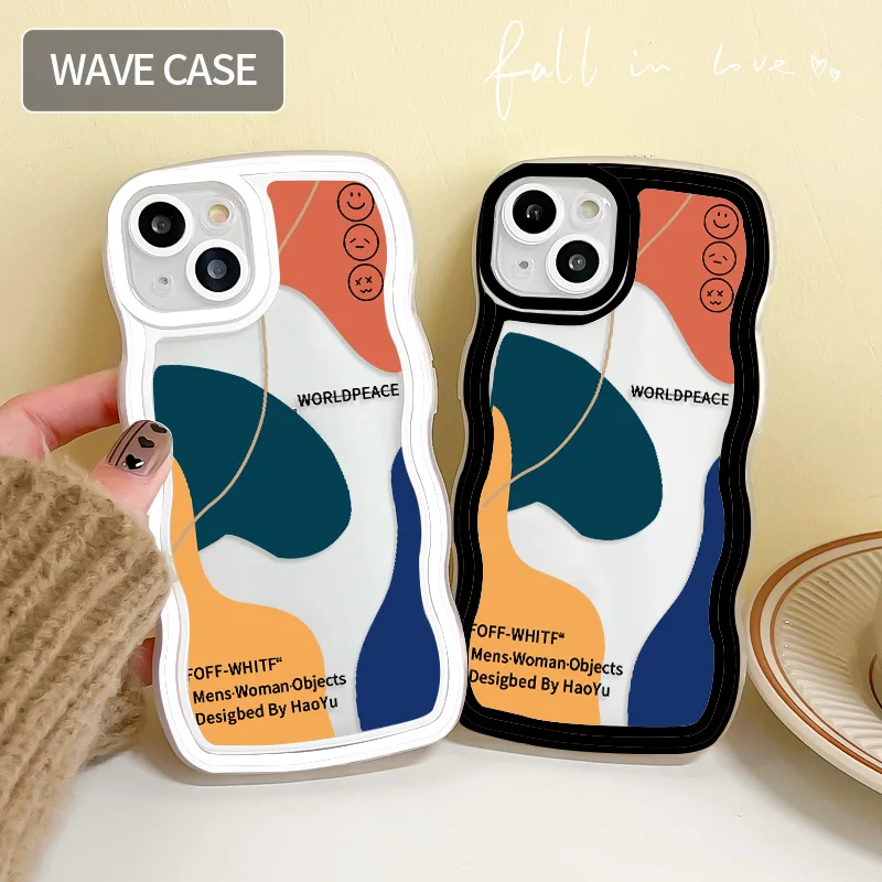 

For Xiaomi Mi 10 5G Mi 9 11 11 Lite 5G NE Redmi Note 10 Pro Note 11T Pro Plus Poco F4 X3 X4 GT Case Letter Smiley Face