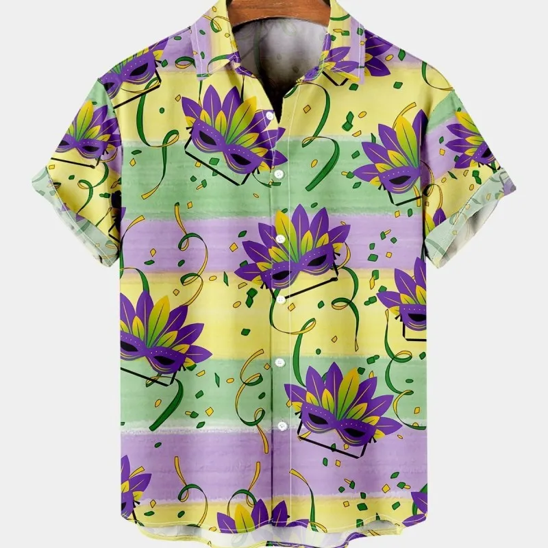 Mens Summer Hawaiian Floral Vintage Oversize Shirt Casual Tropical Island Idol Palace Camisa Masculina Slim Fit Harajuku Clothes