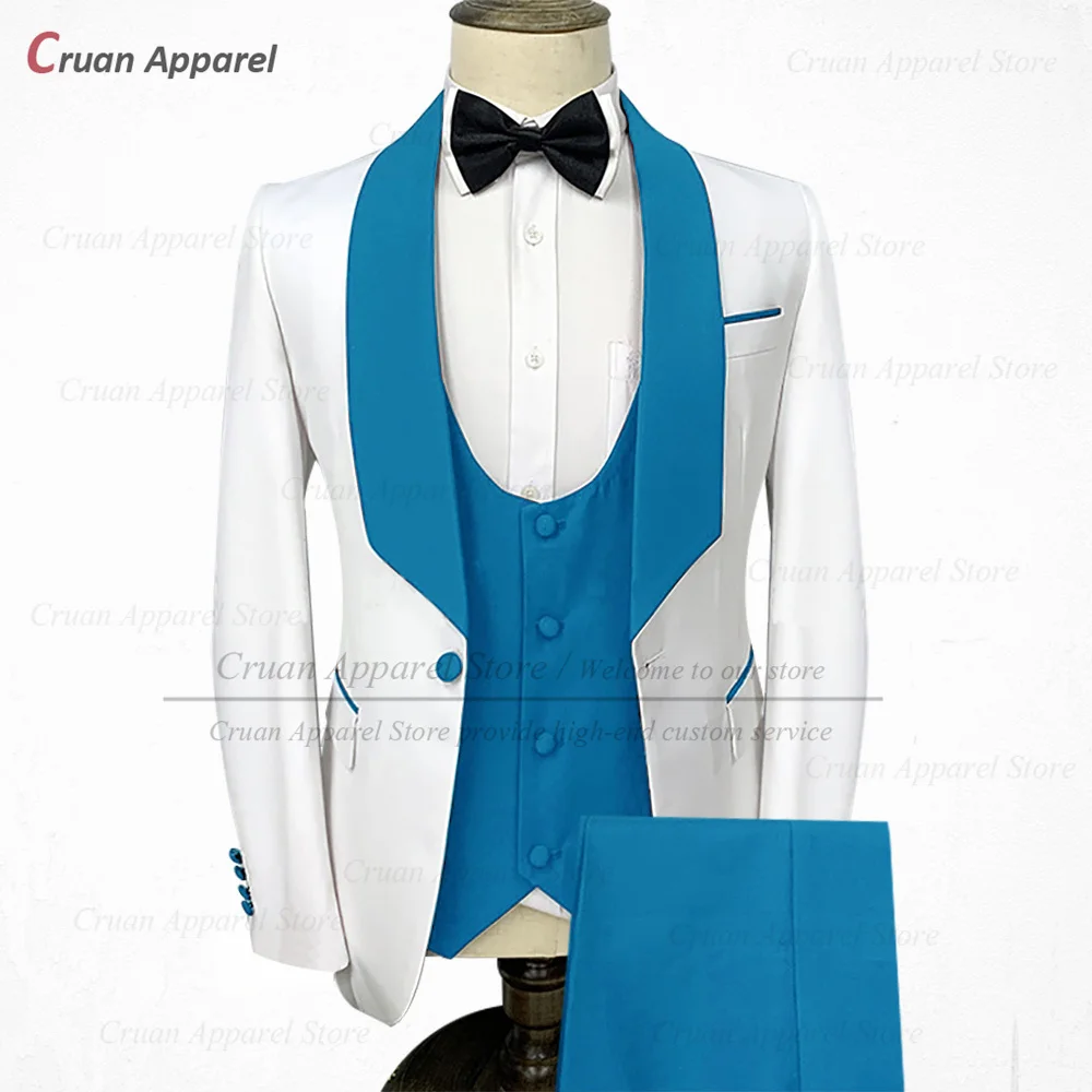 Мужские костюмы цвета слоновой кости фиолетового приталенный костюм для жениха