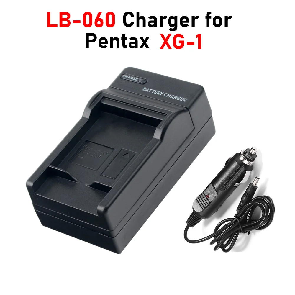 

LB-060 Charger with Car Charger for Pentax XG1 XG-1 Battery