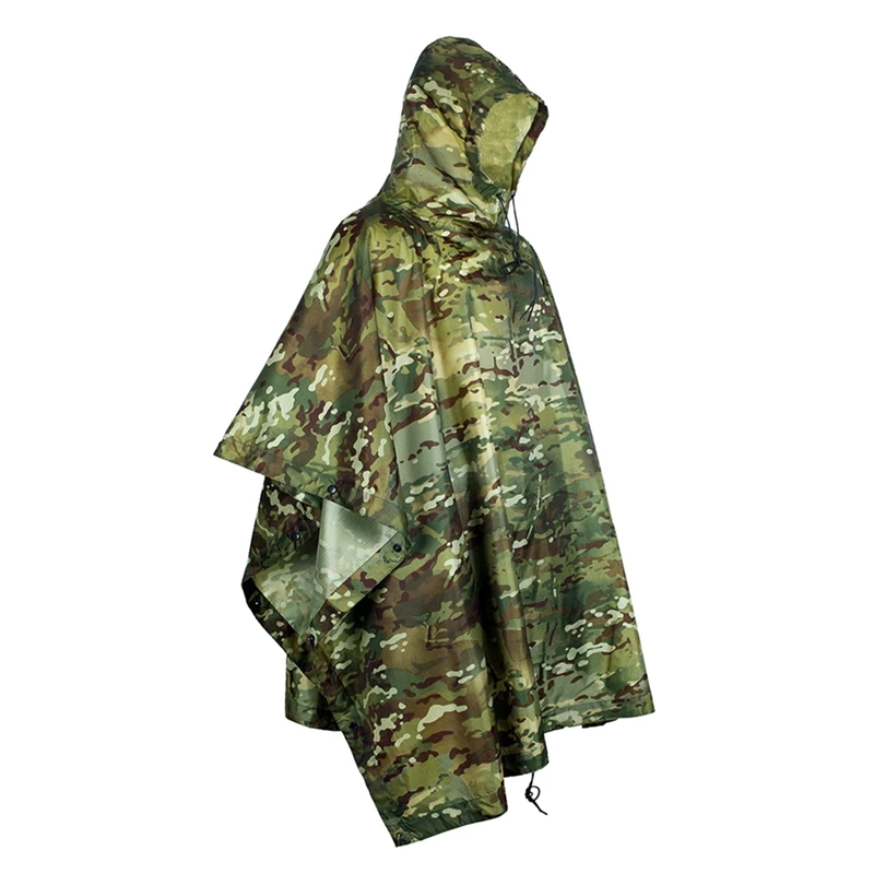 

Outdoor Multifunctional Camo Raincoat Waterproof Rain Coat Men Women Camping Fishing Motorcycle Rain Poncho Picnic Mat