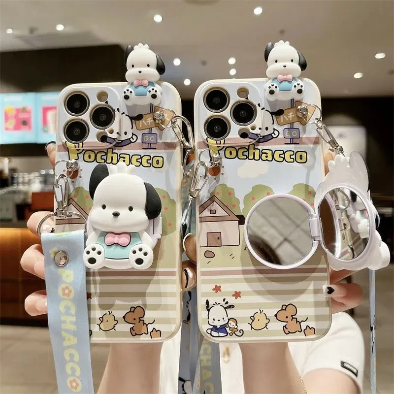 

Kawaii Pachacco чехол для телефона Sanrio аниме милое мультяшное женское сердце Iphone11/12Promax/13/14Promax игрушка для девочек