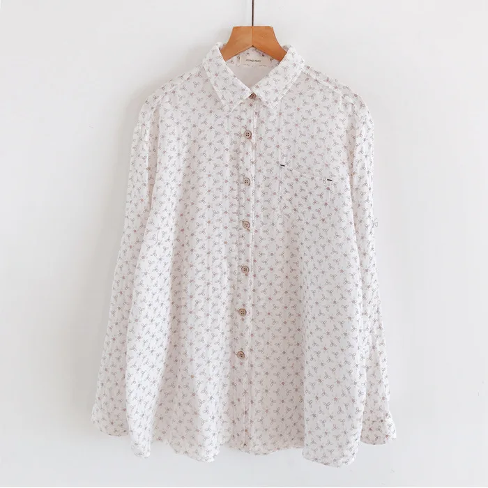 Новинка Осенние хлопковые рубашки Женские базовые Топы с принтом для девочек