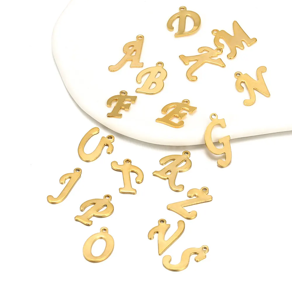 

26Pcs/Lot Stainless Steel A-Z Initial Letter Charms Single Alphabet Beads Pendants for Bracelet Necklace Jewelry Making DIY