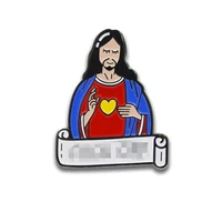 funny jesus brooch metal badge lapel pin jacket jeans fashion jewelry accessories gift