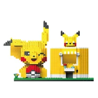 pokemon pikachu diamond building block micro figure cute 3d model for children mini bricks toys gift