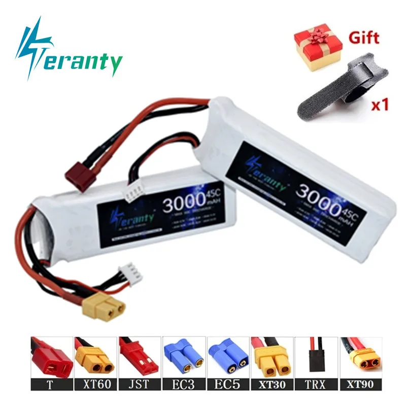 

11.1V 3000mAh 3s 45C LiPo Battery For RC Helicopter Aircraft Quadcopter Cars Airplane With T JST XT30 XT60 Plug 11.1V 3S Battery