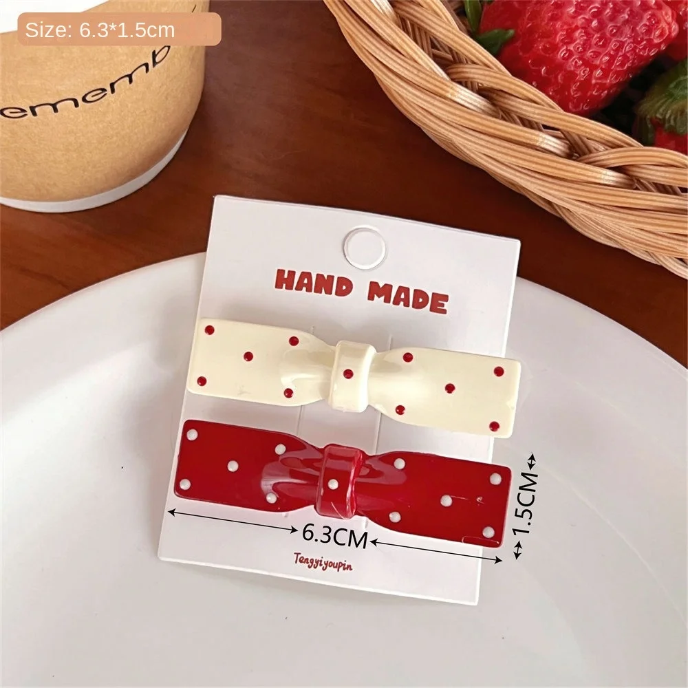 Новинка заколка для волос с бантом красная звезда зажим женский утиной кромкой