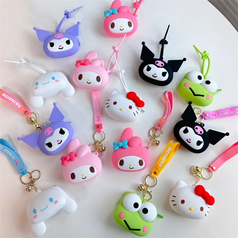 

Sanrios силиконовый кошелек для монет My Melody Cinnamoroll Purin Kuromi Kittys сумка с подвеской аниме Kawaii Автомобильные сумки для ключей брелок игрушка Подарки
