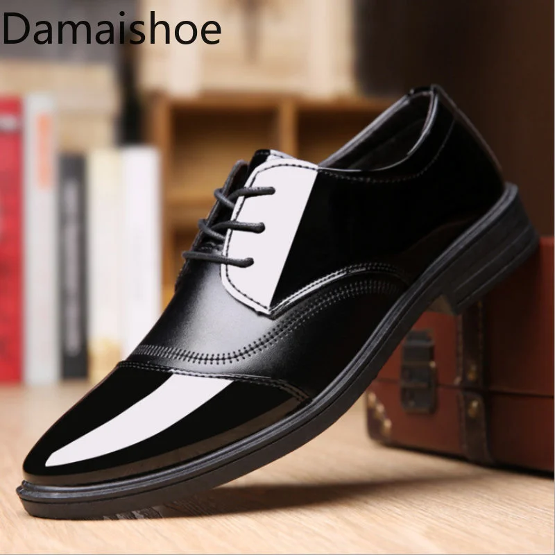 

Новинка, весна-осень, модная мужская деловая повседневная кожаная обувь, Рабочая обувь, красивые мужские остроносые туфли в Корейском стиле