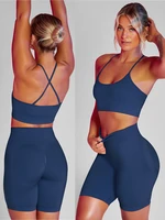 2pcs seamless yoga set women sportswear workout shirts sport shorts bra hight waist shorts leggings fitness sport bra clothing