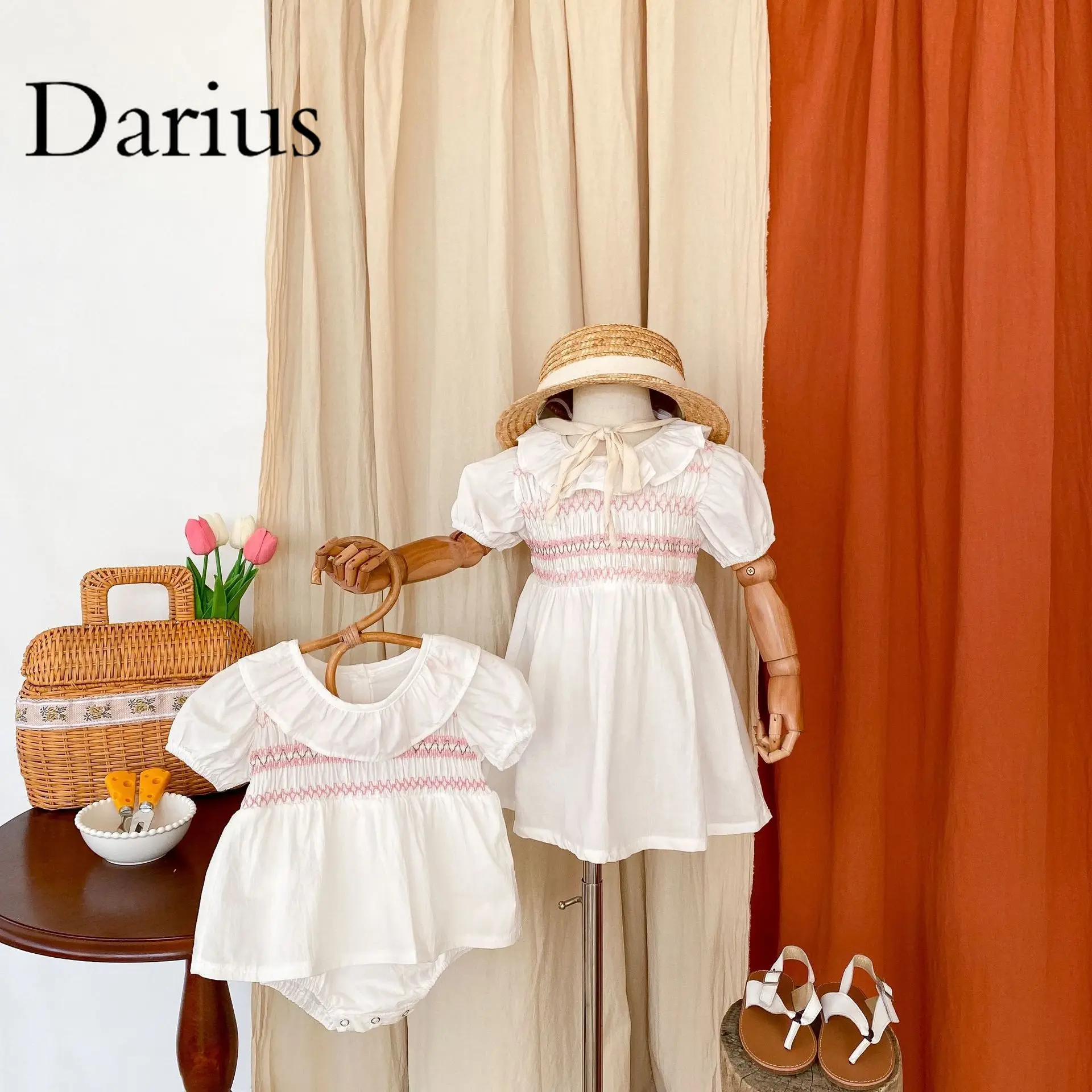 

Sister Costume Infant Baby Girls Romper and Dress