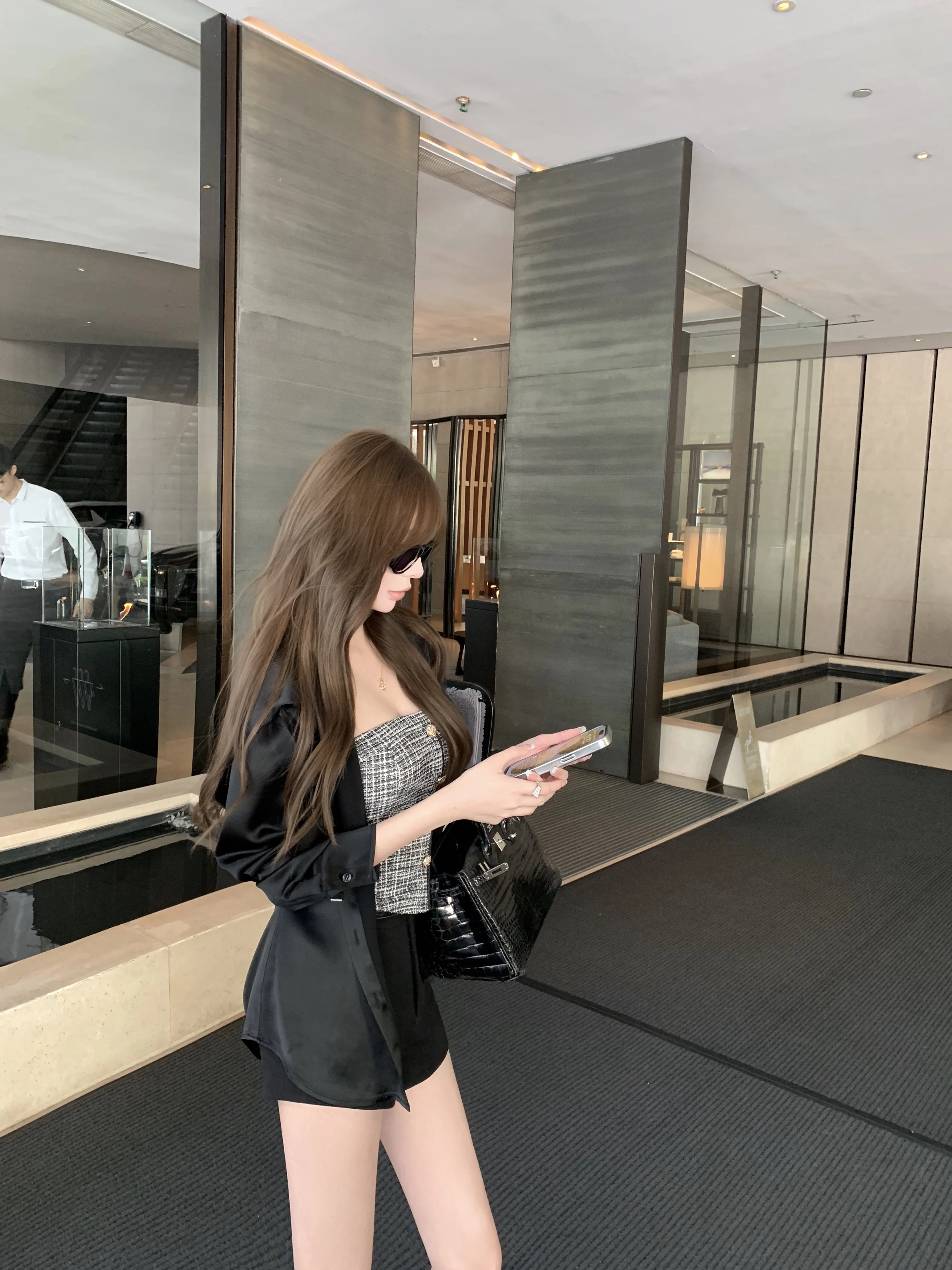 Chicyou [Lux Series Old Money Casual] Real Acetate Hood Shirts Temperament Casual Sun Protection Outerwear