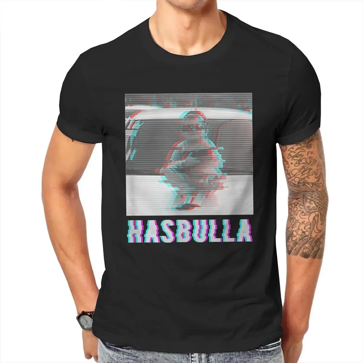 Novelty Funny Hasbulla  T-Shirt for Men 100% Cotton T Shirts Russian Blogger Short Sleeve Tee Shirt Plus Size Clothes