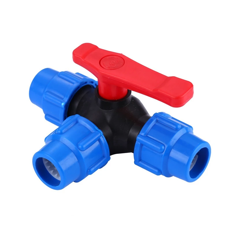 

20~63mm Socket Thread PE Ball Valve Garden Farm Irrigation Plastic Valve Aquarium Fish Tank Tube Switch Garden Micro Irrigation