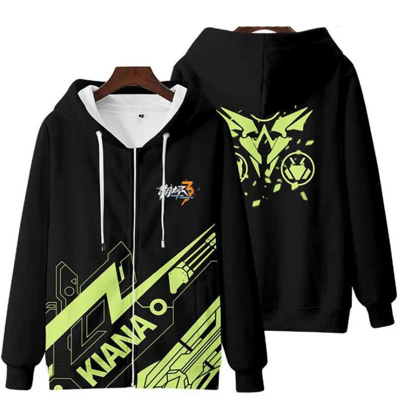 

Hot Sale Anime Honkai Impact 3 Women/Men Hoodies Sweatshirts Seele Vollerei Kiana Kaslana Yae Sakura Fu Hua Cosplay Zipper Hoode