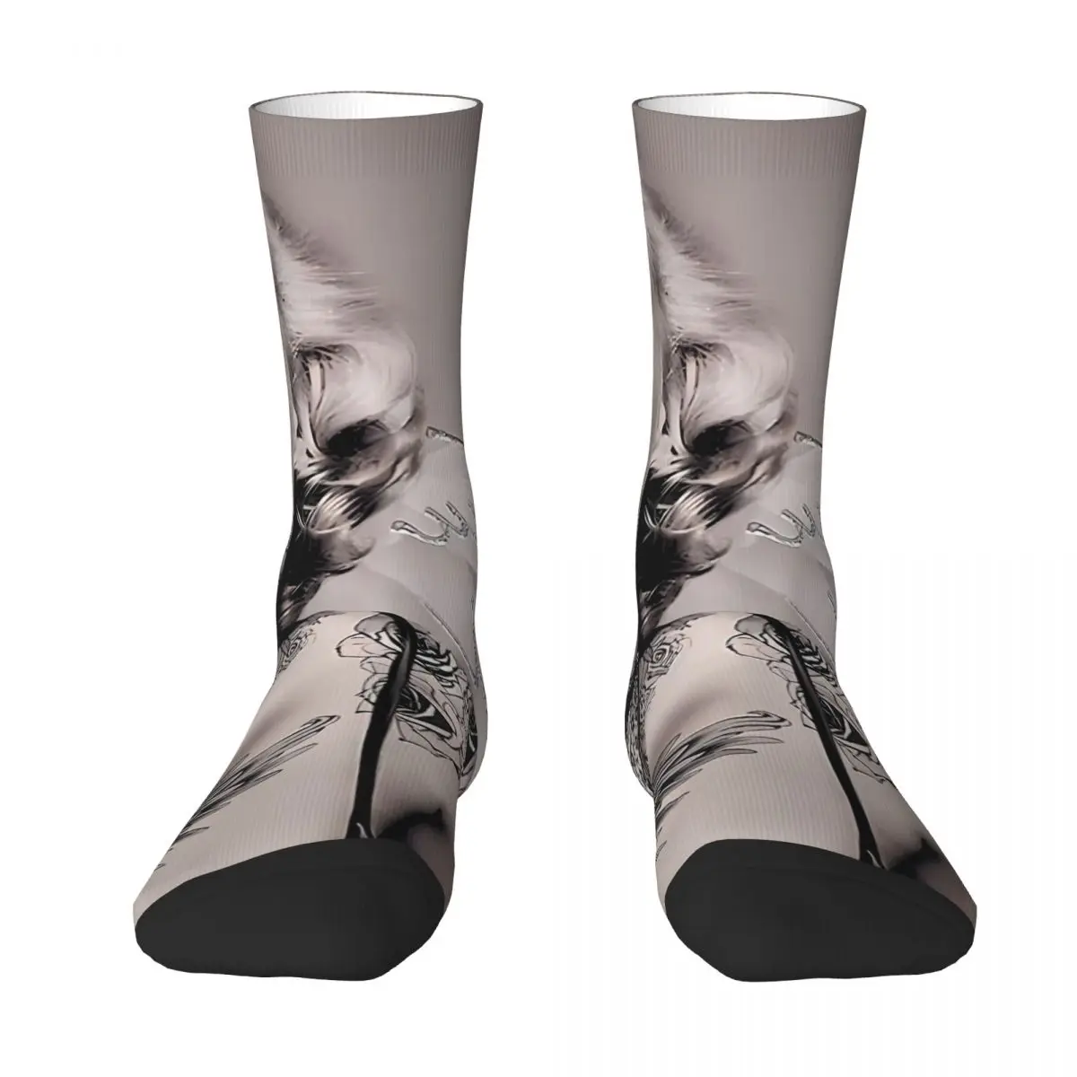 

Vintage Abstract Tattooed With Wings Print Sock Socks Men Women Polyester Stockings Customizable Hip Hop