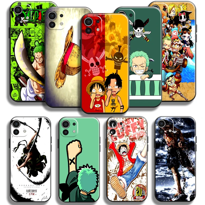 

One Piece Luffy Zoro For Xiaomi Mi 11 Mi 11 Lite 5G Phone Case Carcasa TPU Black Soft Coque Funda Back