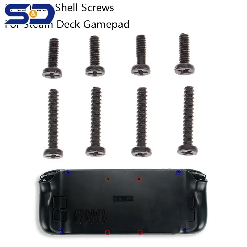 

8Pcs Back Shell Screws Set Kit Replacement Fix Screws Game Console Rear Cover Screws for Steam Deck Gamepad Accessories