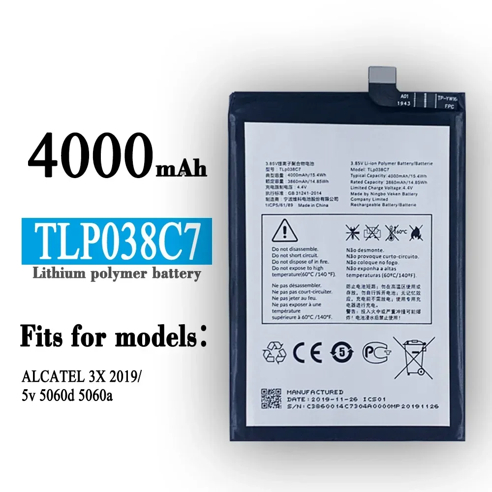 Высококачественная сменная батарея для Alcatel 3X 2019 5060d 5048Y 5048A TLP038C7 аккумуляторы