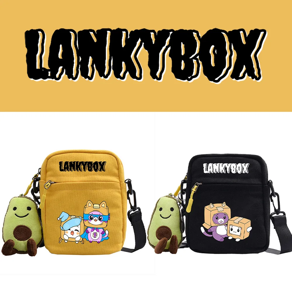 

LankyBox Paper Box Man Shoulder Bag Doll Cartoon Peripheral Backpack Student's Oblique Cross Small Square Bag for Men and Women